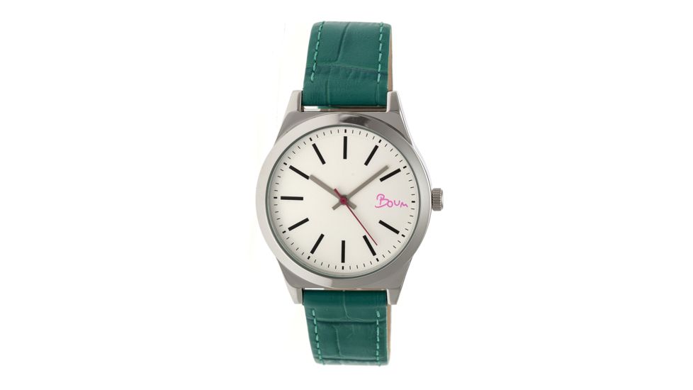 Boum Energie Leather-Band Watch, Silver/Teal, Standard BOUBM4505