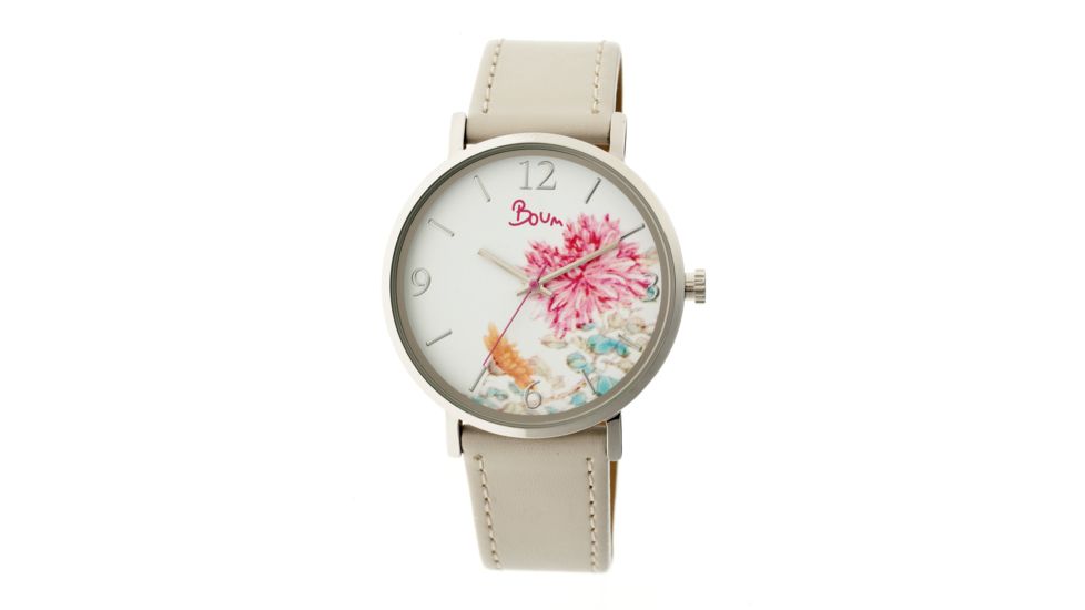 Boum Mademoiselle Floral-Dial Watch, Silver/Grey, Standard BOUBM3001