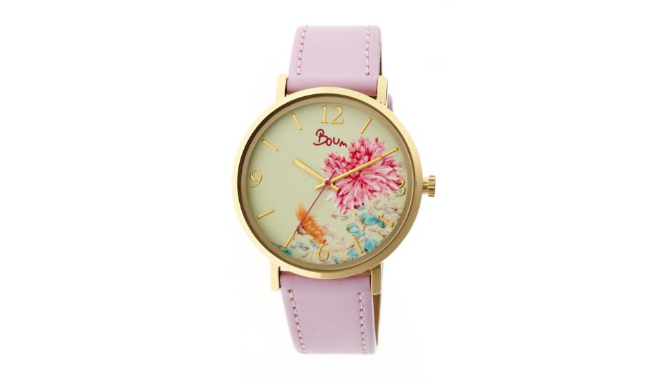 Boum Mademoiselle Floral-Dial Watch, Gold/Lavender, Standard BOUBM3004