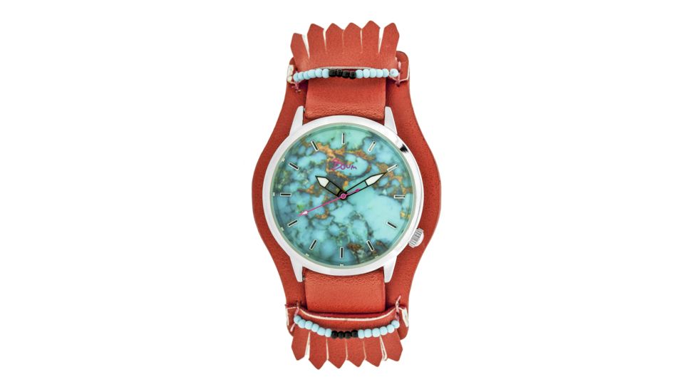 Boum Originaire Leather-Band Watch w/Fringed Sheath, Red, Standard BOUBM4001