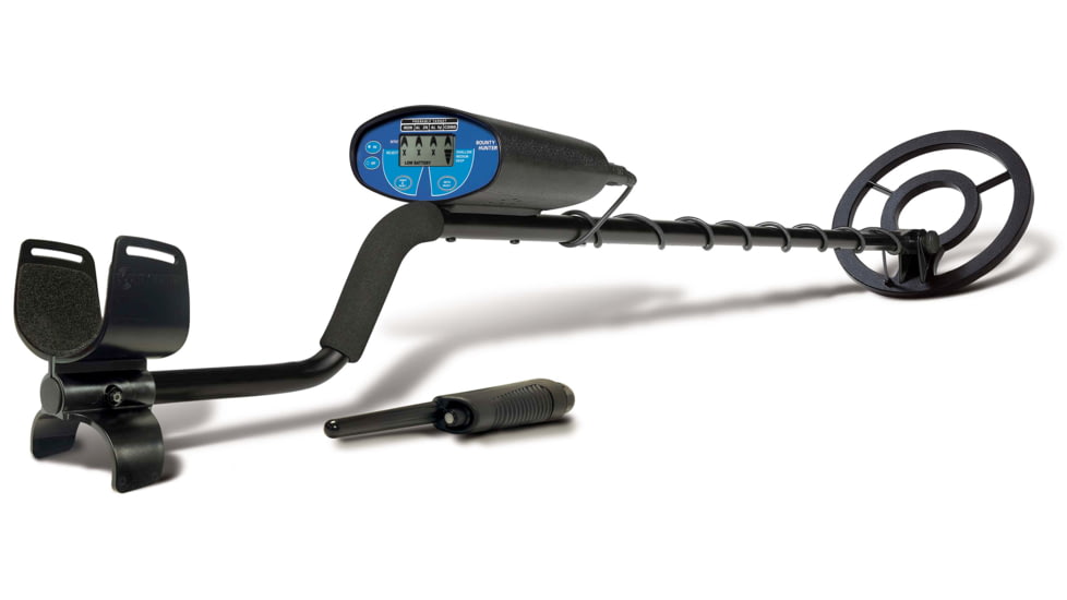 Bounty Hunter Quick Silver Metal Detector with Pin Pointer, Black &amp; Blue QSIGWP
