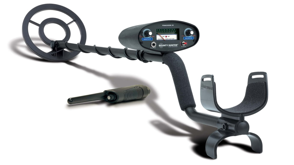 Bounty Hunter Tracker IV Metal Detector w/ Bonus Pinpointer, Black, Blue, TK4GWP1