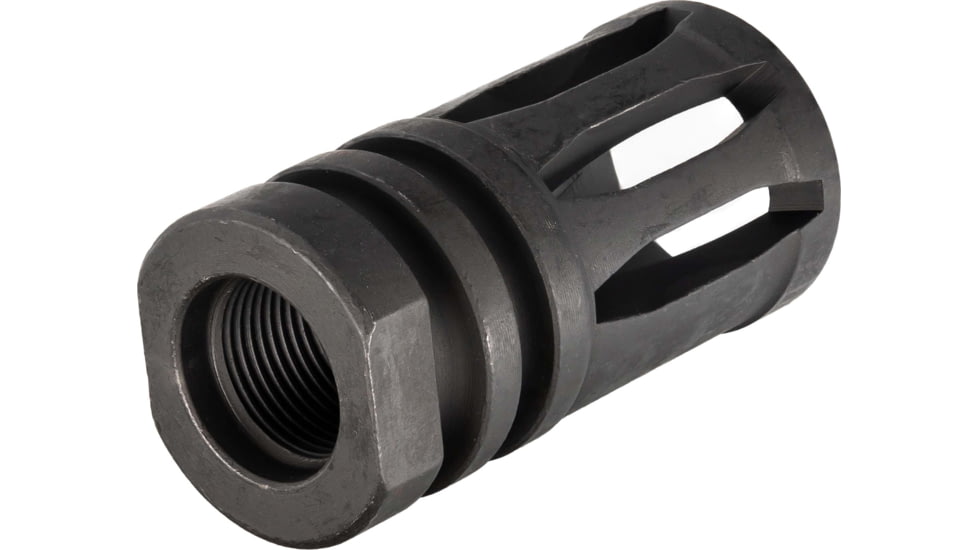 USED Bowden Tactical AR*chitect AR10/AR15 Flash Hider, Multi-Caliber, 1/2-28 Threads, 4in, 4140 Steel, Black Hardcoat Anodized Aluminum, J13483-28, EDEMO3, Used, Condition Fair, Scratches