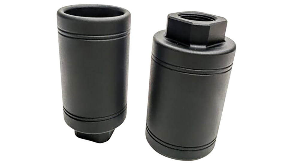 Bowden Tactical AR10/AR15 Flash Redirect Cans, 1/2-28 Threads, 4in, Black Hardcoat Anodized Aluminum, J13483-26