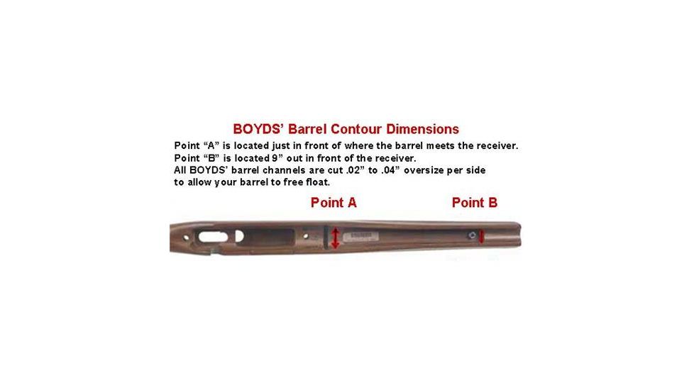 Boyds Hardwood Gunstocks Classic Winchester 70 Long Action 1 Piece Floor Plate Factory Barrel Channel, Pepper 500451004112