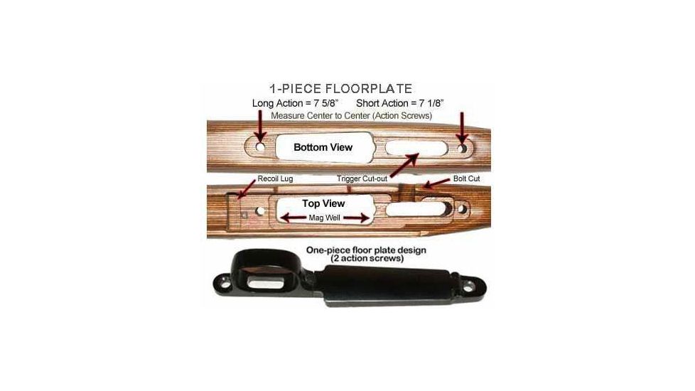 Boyds Hardwood Gunstocks Classic Winchester 70 Long Action 1 Piece Floor Plate Factory Barrel Channel, Walnut 500451004117