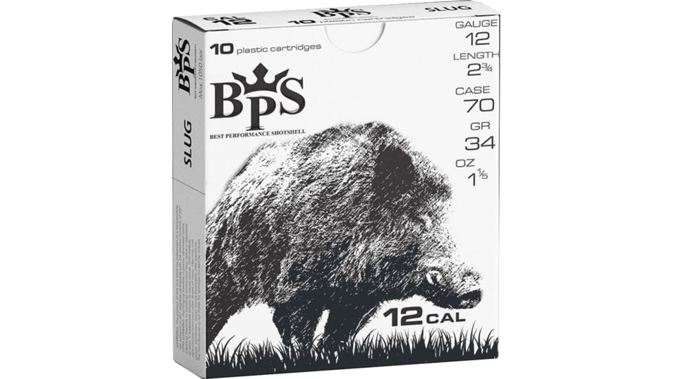 BPS 12 Gauge 34 Grain 1 1/5 oz 2.75in Centerfire Shotgun Slug Ammunition, 10 Rounds, 5014