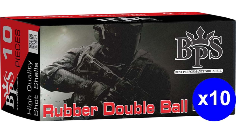 BPS 12 Gauge 8 Grain 2/7 oz 2.75in Rubber Double Ball Centerfire Shotgun Ammo, 100 Rounds