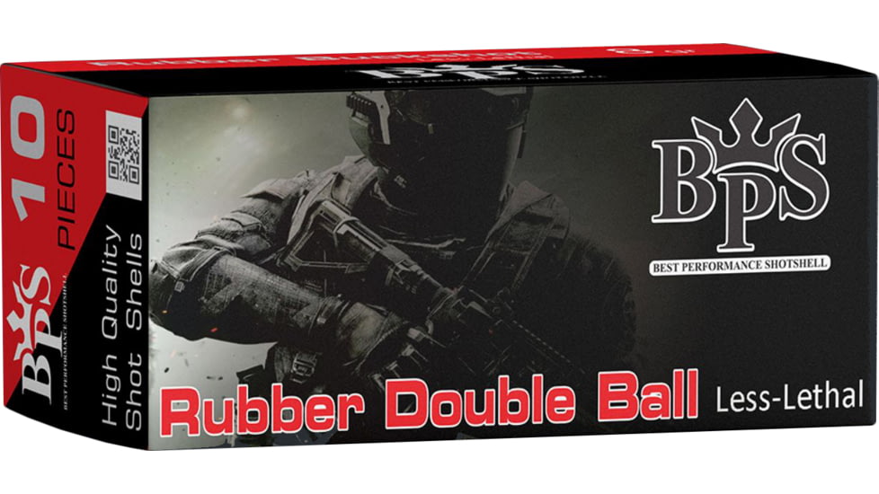BPS 12 Gauge 8 Grain 2/7 oz 2.75in Rubber Double Ball Centerfire Shotgun Ammo,10 Rounds, 5015