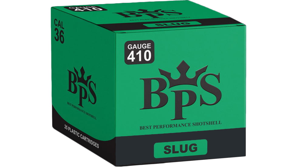 BPS .410 Bore/36 Gauge 7.5 gram/0.265oz/116 Grain 2.5in Centerfire Shotgun Slug Ammo, 25 Rounds, 5004