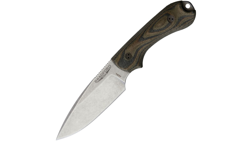Bradford Knives AEB-L Guardian 3 3D Camo Knife, 3.5 stonewash finish AEB-L stainless blade, Camo canvas micarta handle, 3FE-109-AEBL