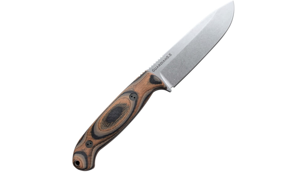 Bradford Knives Guardian 5.5 3D G-Wood Knife, 5 stonewash finish Bohler N690 stainless blade, G-Wood handle, 5.5S-115-N690