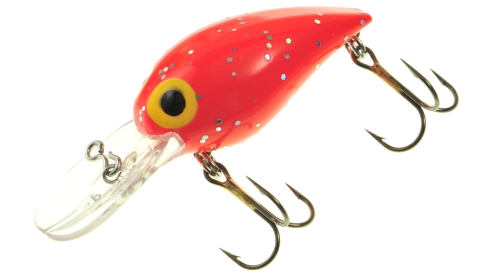 Brads Wiggler Crankbait, Floating/Sinking, Fluorescent Red with Silver Flakes/Clear Bill, 3in, 3/8oz, BW-109