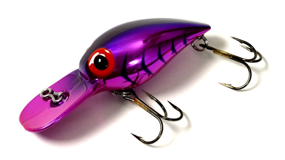 Brads Wiggler Crankbait, Floating/Sinking, Metallic Cerise with Purple Herringbone, 3in, 3/8oz, BW-29