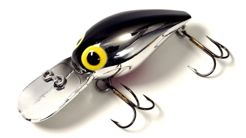Brads Wiggler Crankbait, Floating/Sinking, Metallic Silver/Black with a Red Belly, 3in, 3/8oz, BW-03