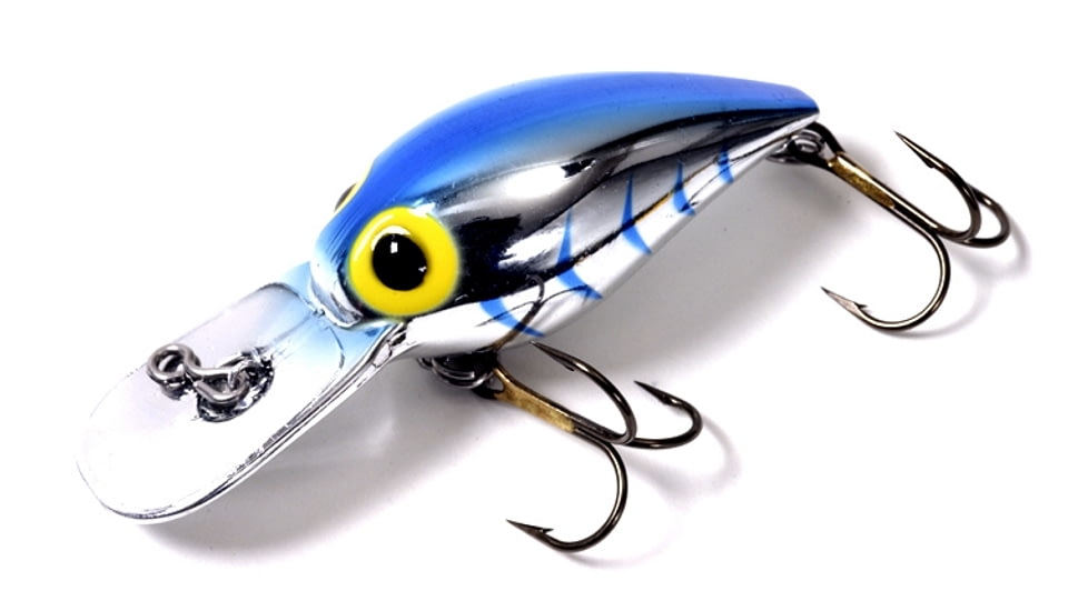 Brads Wiggler Crankbait, Floating/Sinking, Metallic Silver with Blue Herringbone, 3in, 3/8oz, BW-35