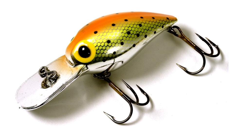 Brads Wiggler Crankbait, Floating/Sinking, Orange/Chartreuse with Black Specks, 3in, 3/8oz, BW-11