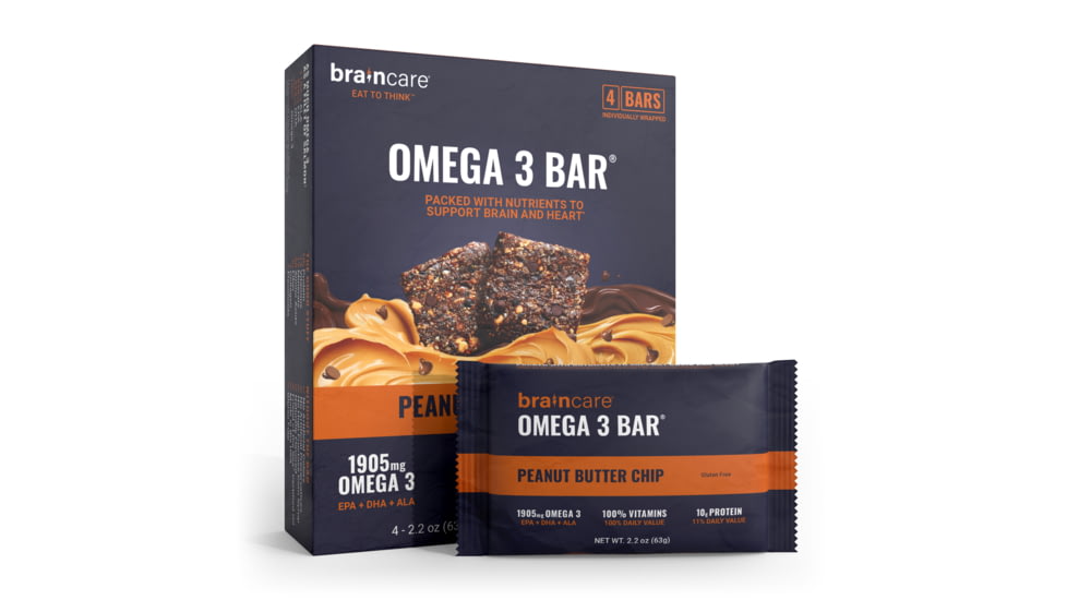 Braincare Omega 3 BarR - Peanut Butter Chip - Box 4 Count, 8341
