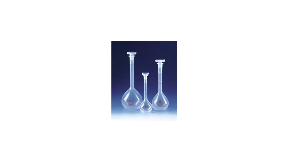 BrandTech Volumetric Flasks with [SJ] Stoppers, Class A and Class B, BrandTech V675941 Class B Flasks, Polypropylene