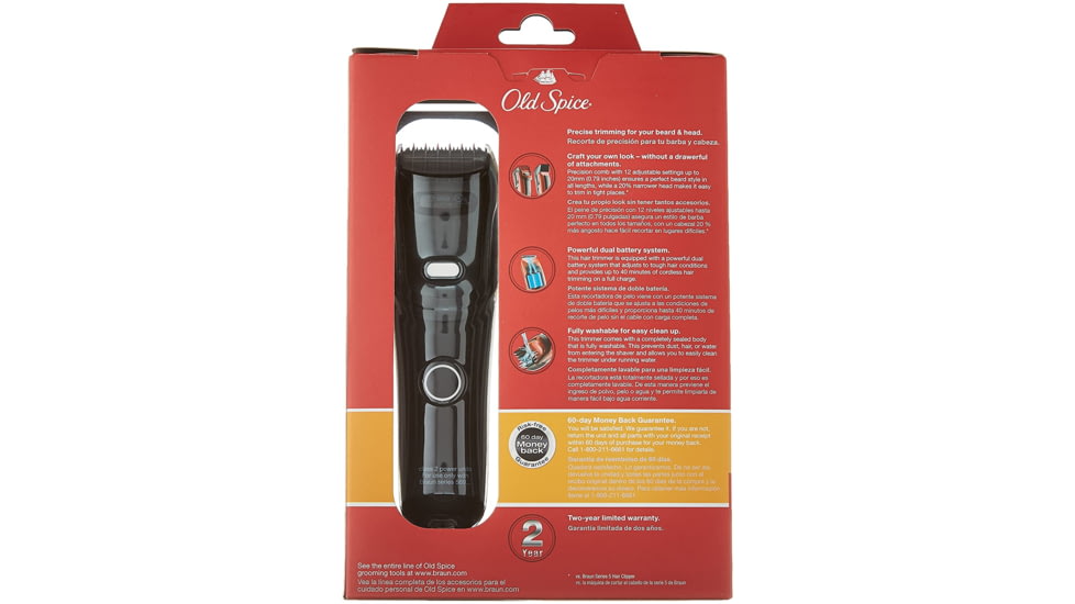 Braun Old Spice Beard and Head Trimmer, Red, BRDHD50S