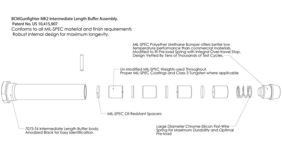 Bravo Company MFG MK2 Recoil Mitigation System, Mod 1 - T0, 3.8oz, 7075-T6 Aluminum, Hard Coat Anodized, Black, BCM-MK2RMS-M1T0