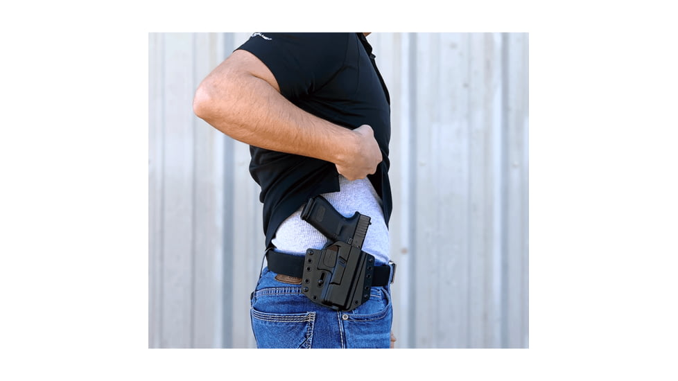 Bravo Concealment BCA OWB Gun Holster, Glock 43,43x,43x MOS, Left Hand, Black, BC10-1034
