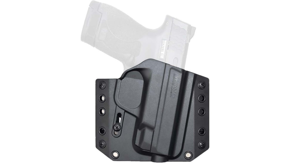 Bravo Concealment OWB BCA 3.0 Holster, S&amp;W, M&amp;P 9,40 Shield, Right Hand, 1.50in Belt Loops, Black, Small, 868316000387