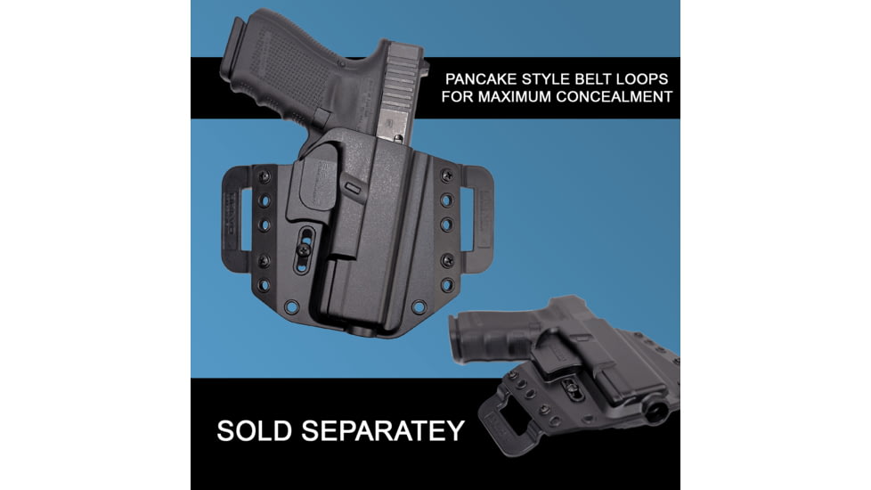 Bravo Concealment OWB BCA 3.0 Holster, Glock 19, 23, 32, 19X, 19 MOS, 45, Gen 3-5, Right Hand, 1.50in Belt Loop, Black, Small, 850007014667