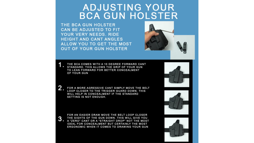Bravo Concealment OWB BCA 3.0 Holster, Glock 19, 23, 32, 19X, 19 MOS, 45, Gen 3-5, Right Hand, 1.50in Belt Loop, Black, Small, 850007014667
