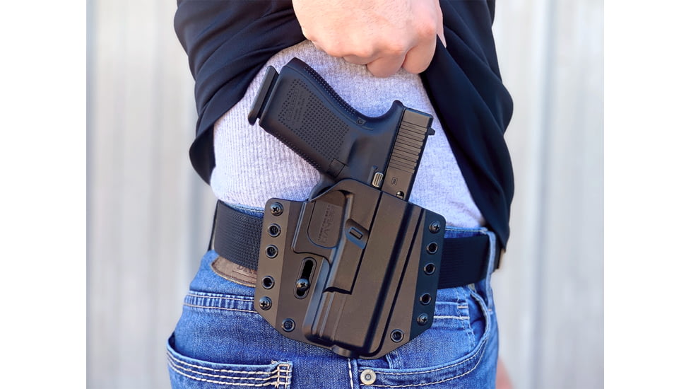 Bravo Concealment OWB BCA 3.0 Holster, Glock 19, 23, 32, 19X, 19 MOS, 45, Gen 3-5, Right Hand, 1.50in Belt Loop, Black, Small, 850007014667