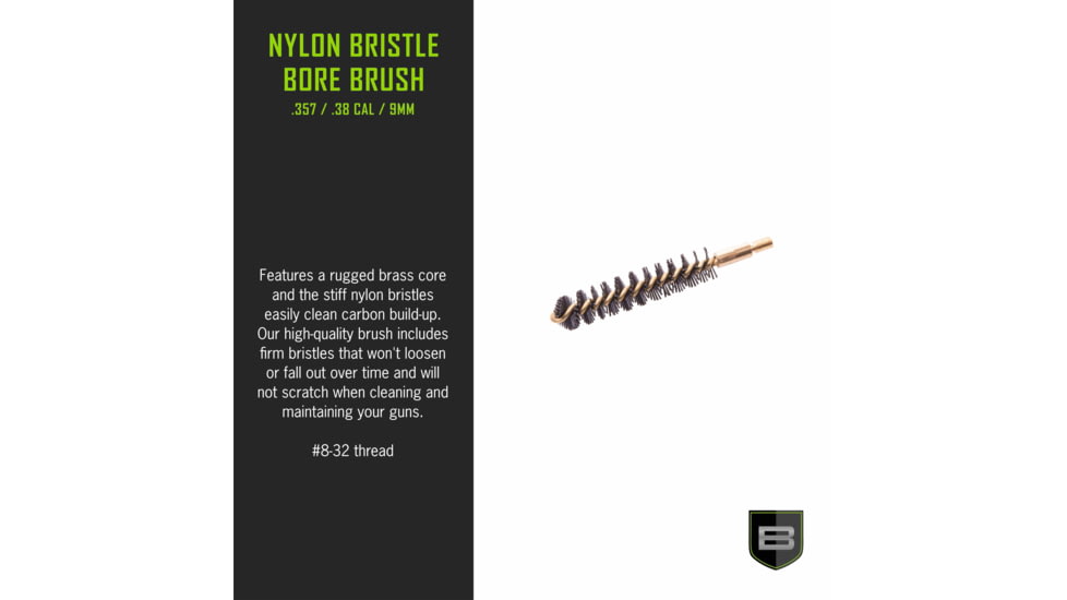 Breakthrough Clean Technologies .357 Cal/.38 Cal/9mm Nylon Bristle Bore Brush, BT-357/38/9NBB
