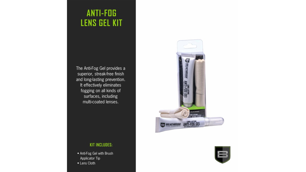 Breakthrough Clean Technologies Anti-fog Gel with Anti-fog cloth kit, 10 ml, BT-AFG-KT