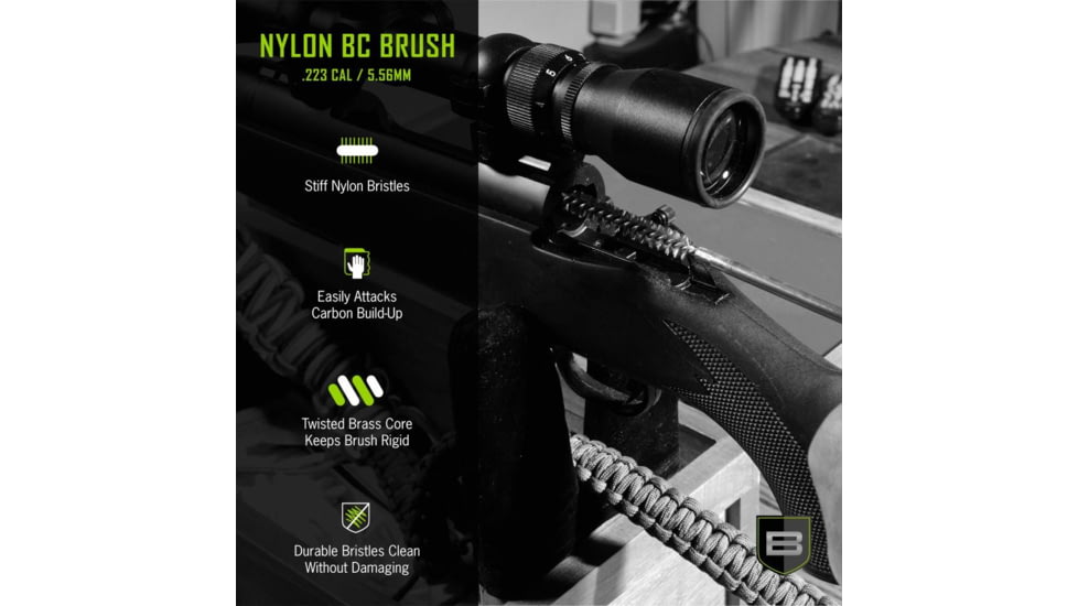 Breakthrough Clean Technologies AR15/M16/M4 .223 Cal/5.56mm Nylon Bolt Carrier Brush, #8-32, BT-223NBCB-AR