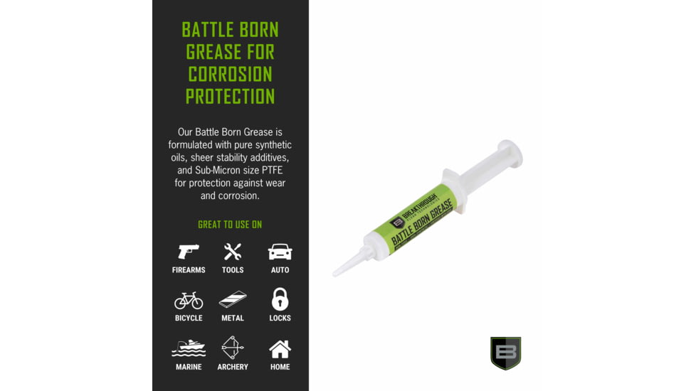 Breakthrough Clean Technologies Battle Born Grease fortified with PTFE, 12 CC, BTG-12CC
