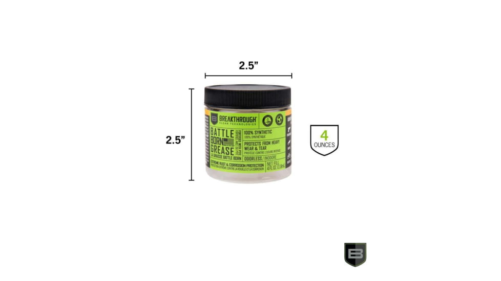 Breakthrough Clean Technologies Battle Born Grease fortified with PTFE, 4 Ounce, BTG-4OZ