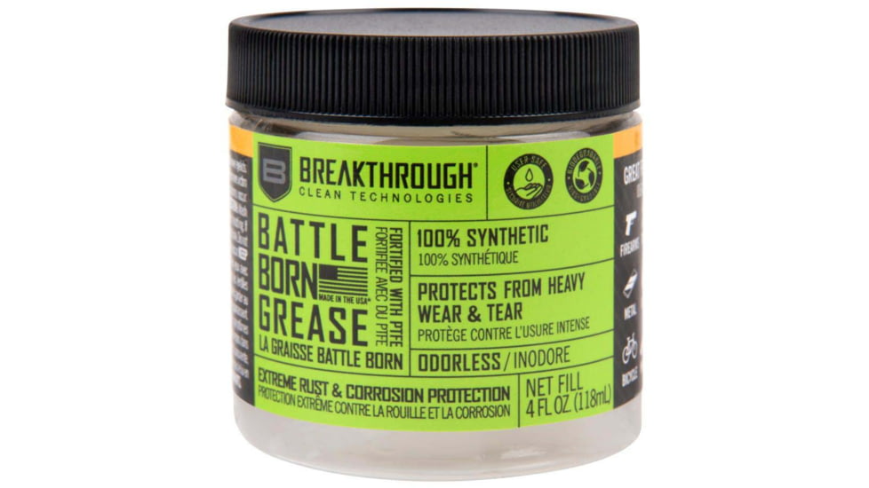 Breakthrough Clean Technologies Battle Born Grease fortified with PTFE, 4 Ounce, BTG-4OZ