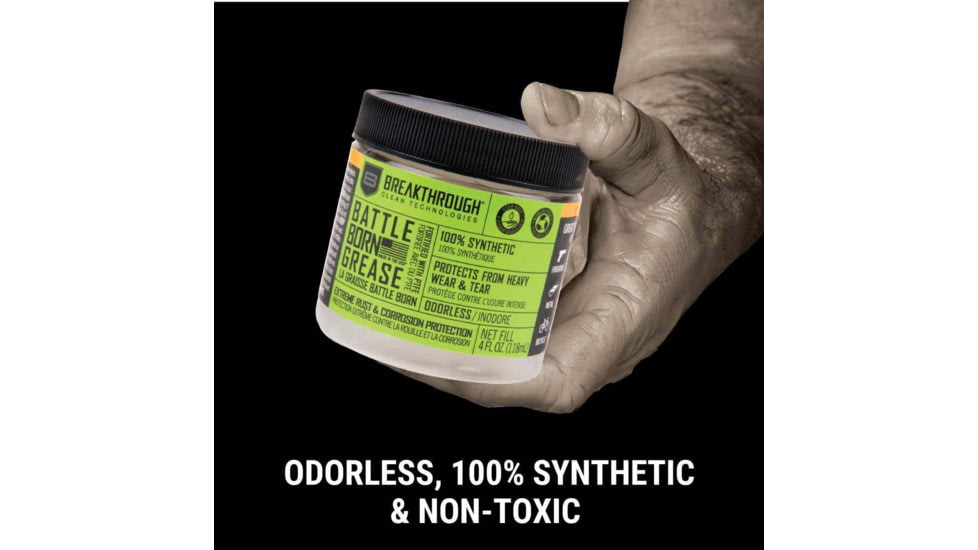 Breakthrough Clean Technologies Battle Born Grease fortified with PTFE, 4 Ounce, BTG-4OZ