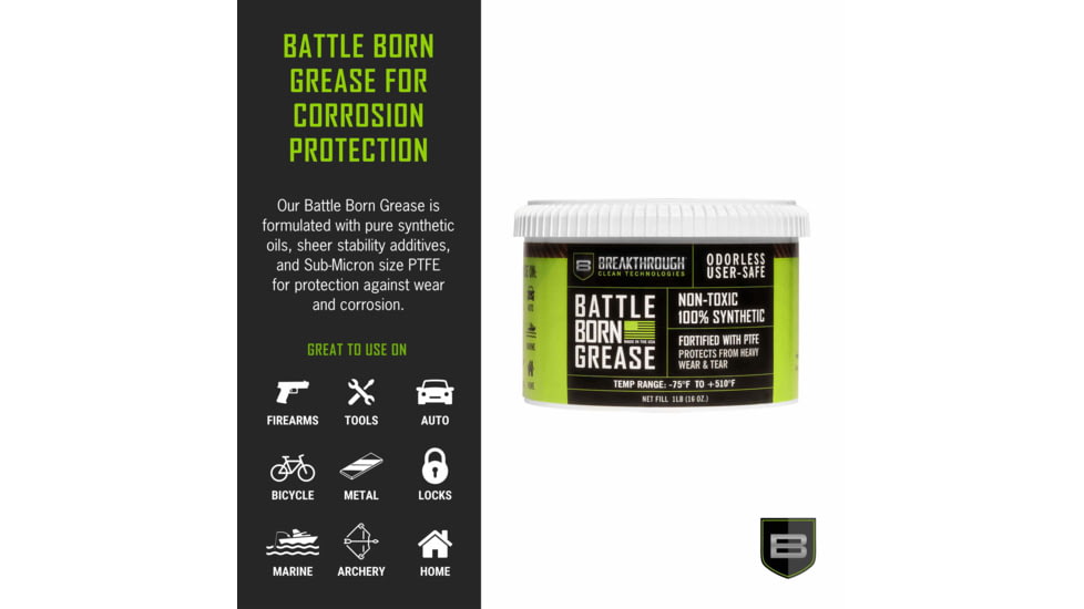 Breakthrough Clean Technologies Battle Born Grease with PTFE - 1lb Tub, BTG-1LB