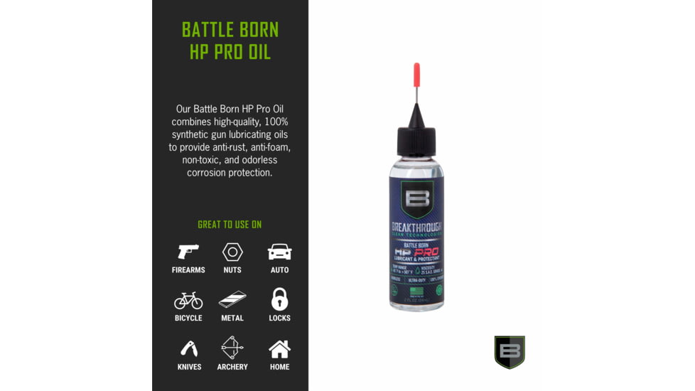 Breakthrough Clean Technologies Battle Born HP Pro Oil, w/Needle Tip Applicatior, 2 Ounce, HPPRO-2OZ-NTA