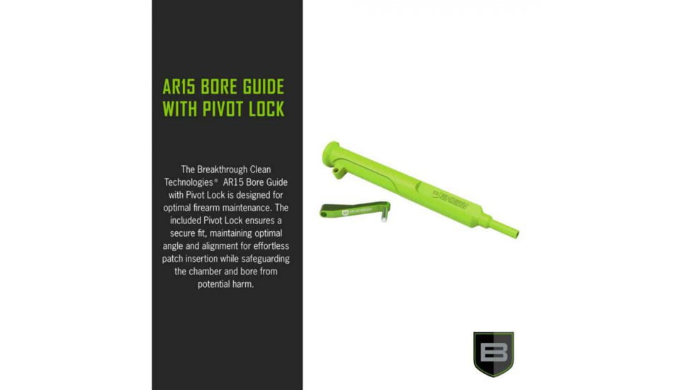 Breakthrough Clean Technologies AR15 Bore Guide w/ Pivot lock, Green, AR15, BT-AR15BG