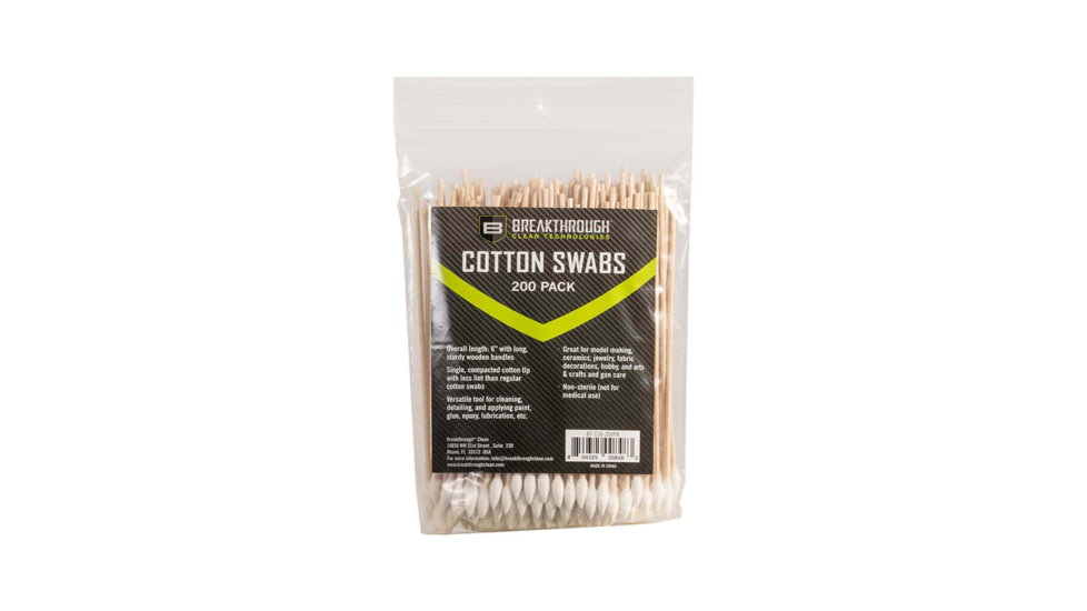 Breakthrough Clean Technologies Cotton Swabs - 6in length, 200 Pack, BT-CS6-200PK