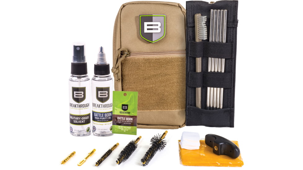 Breakthrough Clean Technologies Nylon Pouch with Molle - Stainless Steel Rod Cleaning Kit, Desert, .223 Caliber/5.56mm, BT-LOC-223-DST
