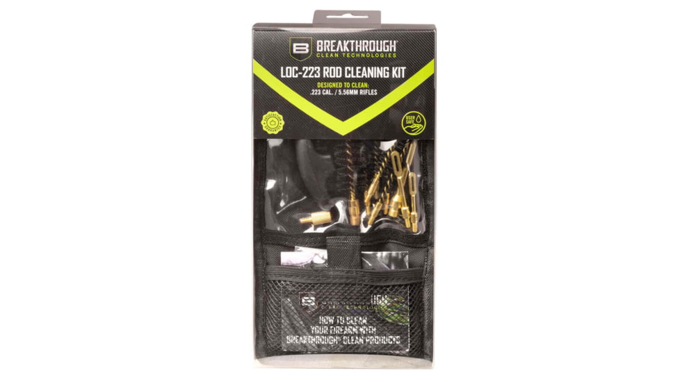 Breakthrough Clean Technologies Rod Cleaning Kit for .223 cal/5.56mm Rifles, Black, BT-LOC-223-BLK