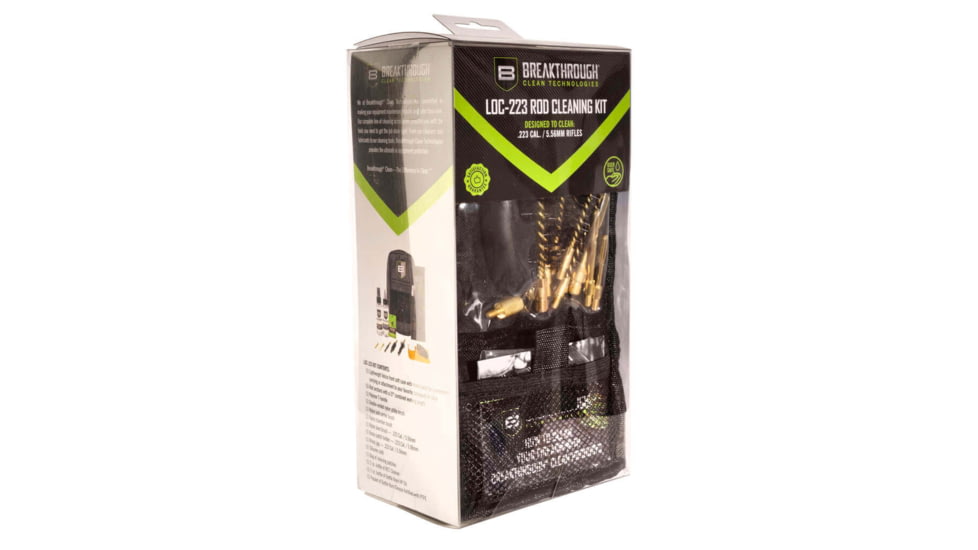 Breakthrough Clean Technologies Rod Cleaning Kit for .223 cal/5.56mm Rifles, Black, BT-LOC-223-BLK