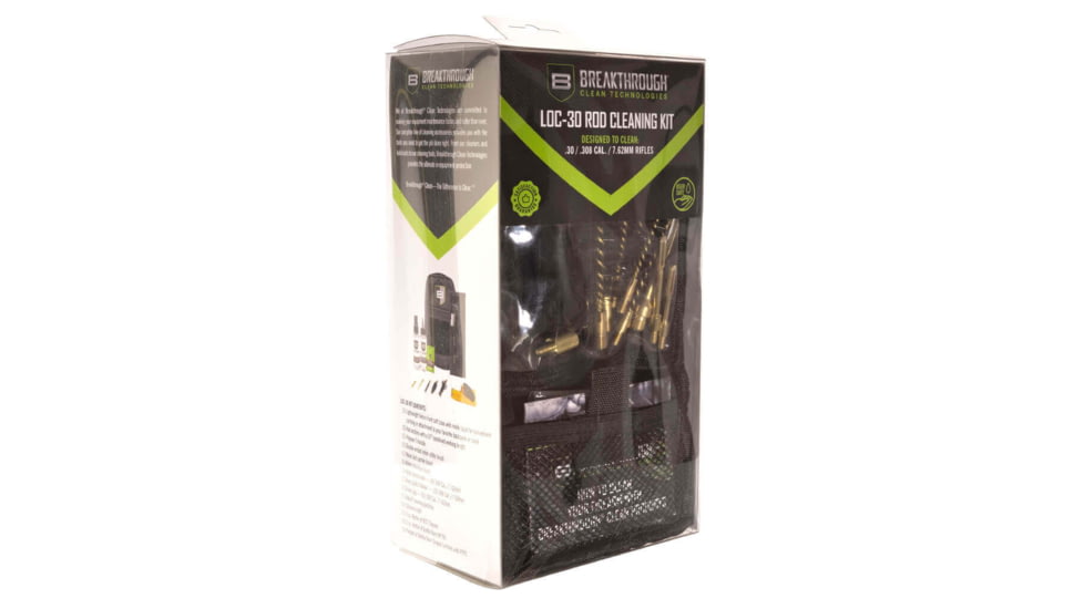Breakthrough Clean Technologies Rod Cleaning Kit for .308 cal/7.62mm Rifles, Black, BT-LOC-30-BLK