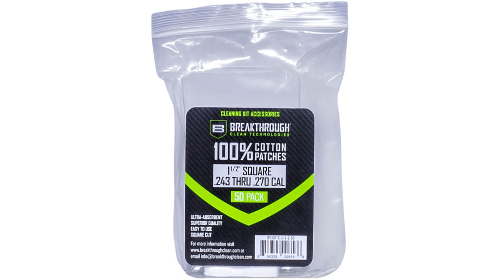 Breakthrough Clean Technologies Square Cotton Patches - 1-1/2in x 1-1/2in - 50pcs/Pack with Plastic Tray, BT-CP-S-1-1/2"-50