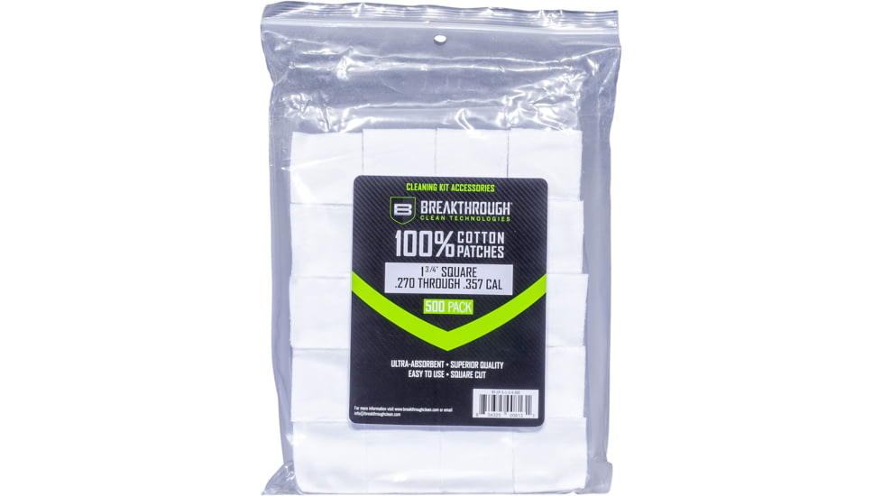 Breakthrough Clean Technologies Square Cotton Patches - 1-3/4in x 1-3/4in - 500pcs/Pack with Plastic Tray, BT-CP-S-1-3/4"-500