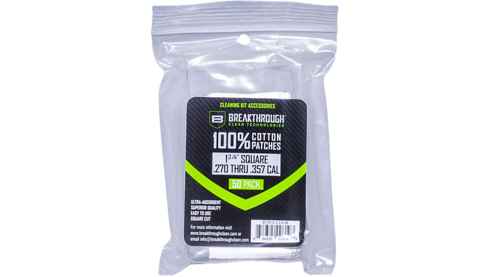 Breakthrough Clean Technologies Square Cotton Patches - 1-3/4in x 1-3/4in - 50pcs/Pack with Plastic Tray, BT-CP-S-1-3/4"-50