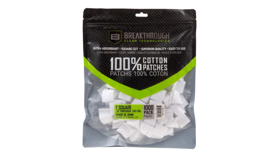 Breakthrough Clean Technologies Square Cotton Patches - 1in x 1in - 1,000pcs/Pack with Plastic Tray, BT-CP-S-1-1000