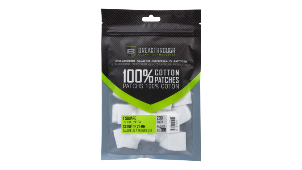 Breakthrough Clean Technologies Square Cotton Patches - 1in x 1in - 200pcs/Pack with Plastic Tray, BT-CP-S-1-200